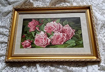 Burt La France antique pink roses print