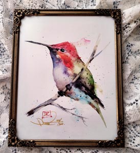 Crouser hummingbird print signed numbered