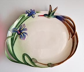 Franz porcelain hummingbird tray