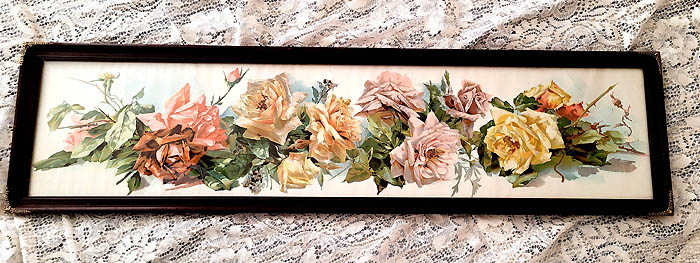 C Klein antique roses yardlong print
