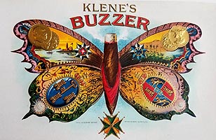 Buzzer butterfly cigar label