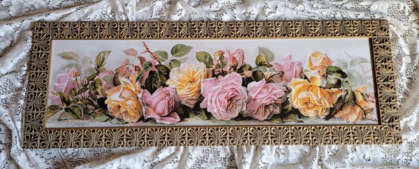 Paul de Longpre Just Too Sweet  Roses Yardlong vintage print