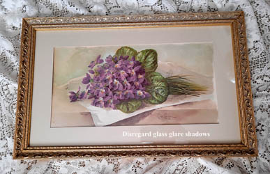 Paul de Longpre original chromolithograph violets print c1895 A Popular Idol