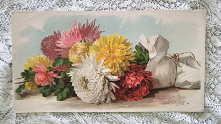 Paul de Longpre antique Fall Beauties chrysanthemums print
