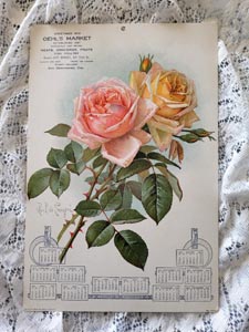 Paul de Longpre original chromolithograph roses print