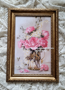 Paul de Longpre vintage pink roses clematis vintage print