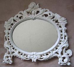 roses cast iron vintage mirror