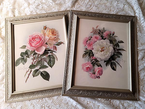 paul de longpre vintage roses prints in gold frames