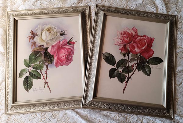 paul de longpre vintage roses prints in gold frames 2