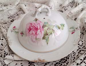 C Klein antique butter cheese keeper porcelain c1880