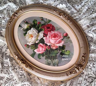 C Klein bouquet of roses print XL vintage frame