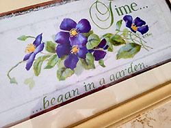 clematis print time began in a garden