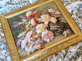 De Longpre vintage peonies lilacs print