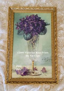 paul de longpre vintage violets print fancy gold frame