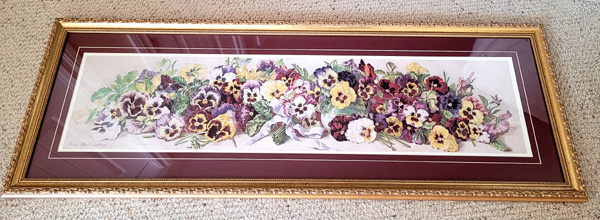 Vintage Grace Barton Allen Pansies Yardlong Print