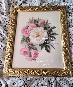 Paul de Longpre pink white roses vintage print Winsome