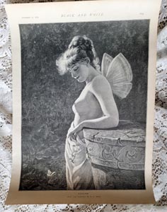 Antique Fairy Lady Engraving c1893 Print