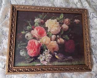 Robie vintage roses bee bird print
