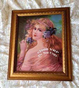 Vintage Victorian lady and violets print